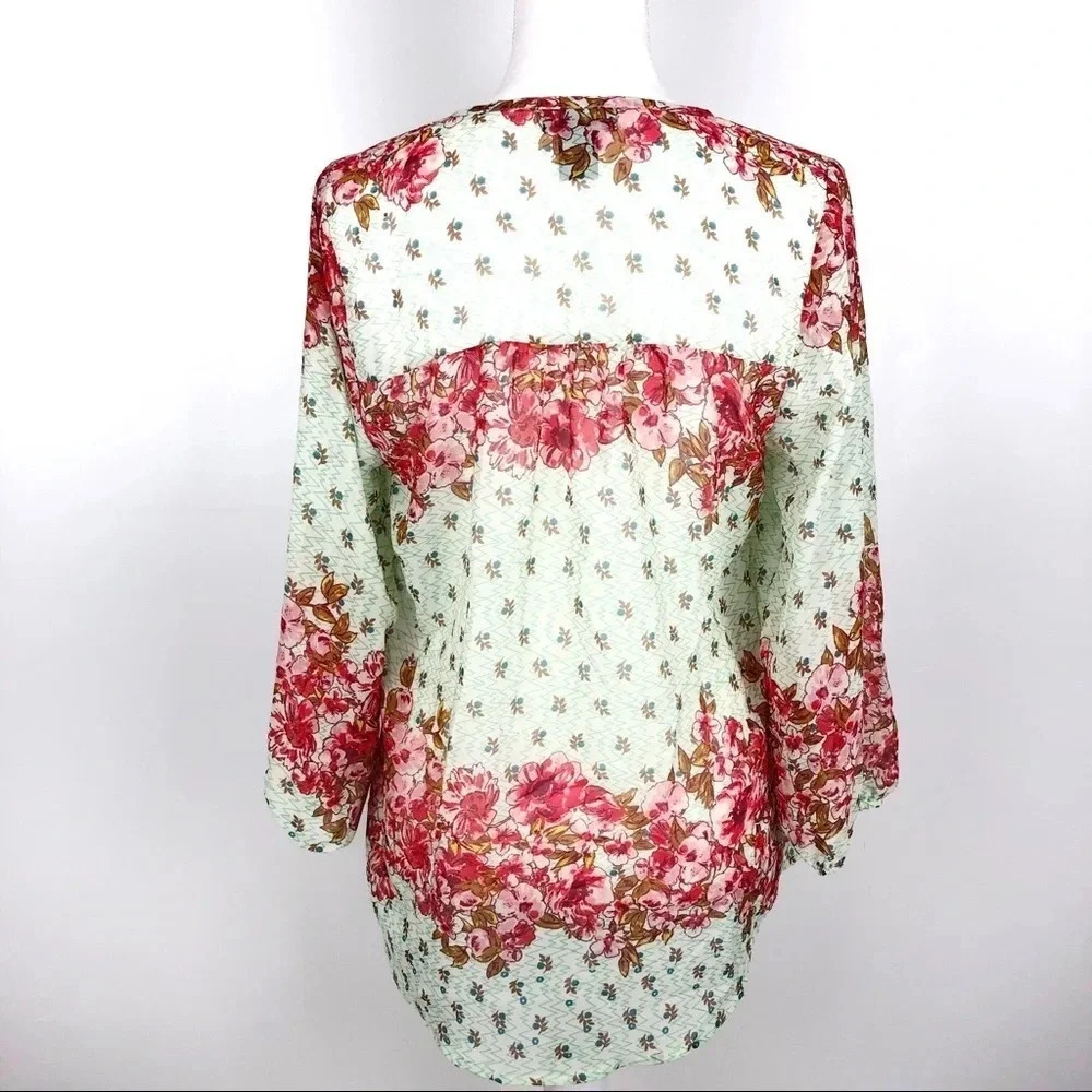 Kelly Renee | Floral Boho 3/4 Sleeve Top - Picture 5 of 7